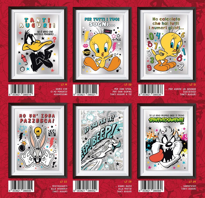 BIGLIETTO AUGURI LOONEY TUNES METAL 12 PZ. ALT04/12