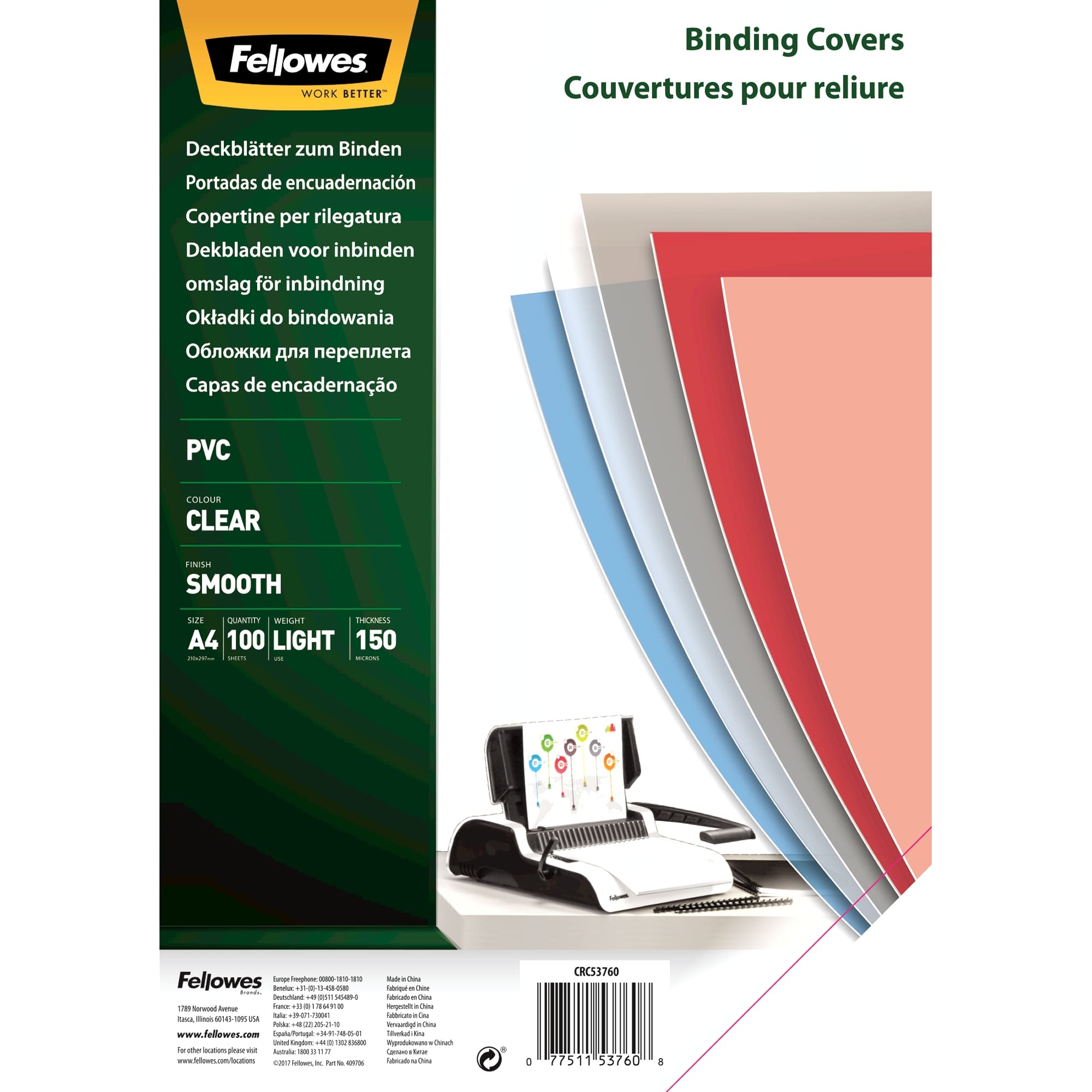 COPERTINE CLEAR A4 PVC 150 MY 100 PZ. 5376001
