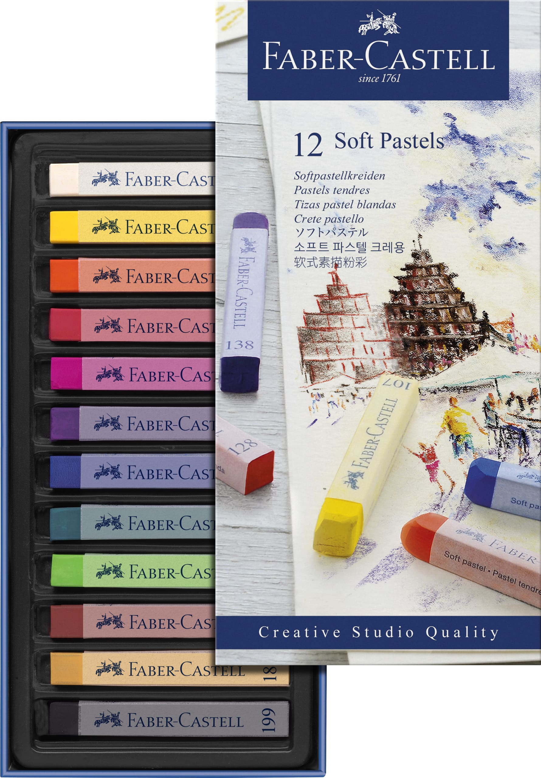 PASTELLI CRETA SOFT FABER CASTELL 12PZ 128312