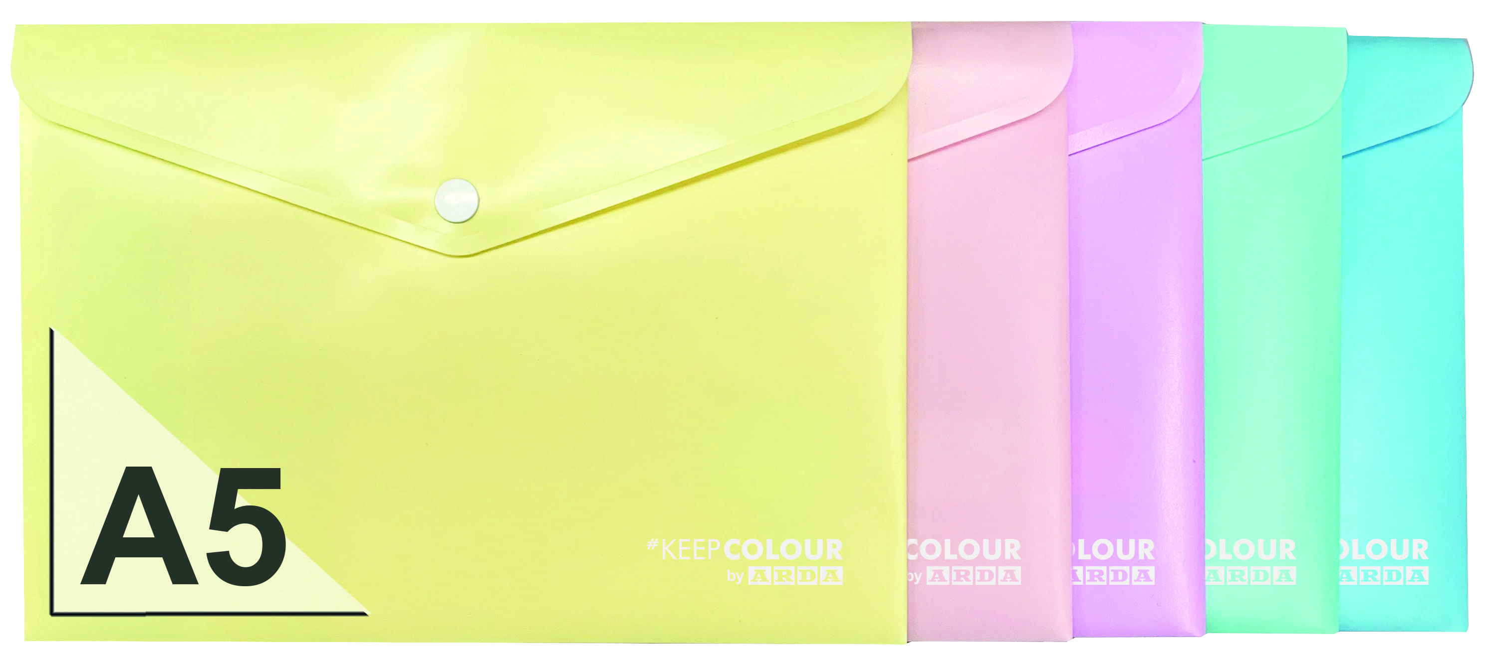 BUSTA CON BOTTONE A5 PASTEL 5PZ 0285KCP0000