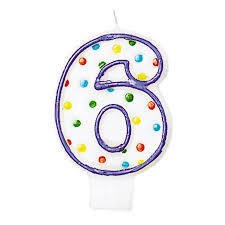 CANDELA POLKA DOTS NUMERO "6" 7AMINT176006