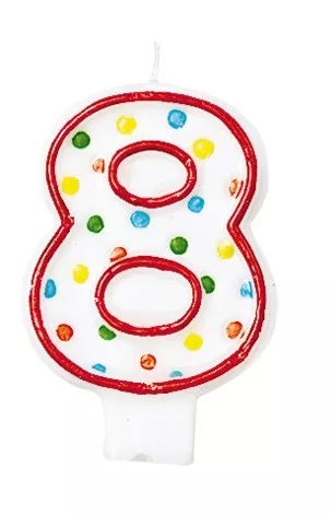 CANDELA POLKA DOTS NUMERO "8" 7AMINT176008