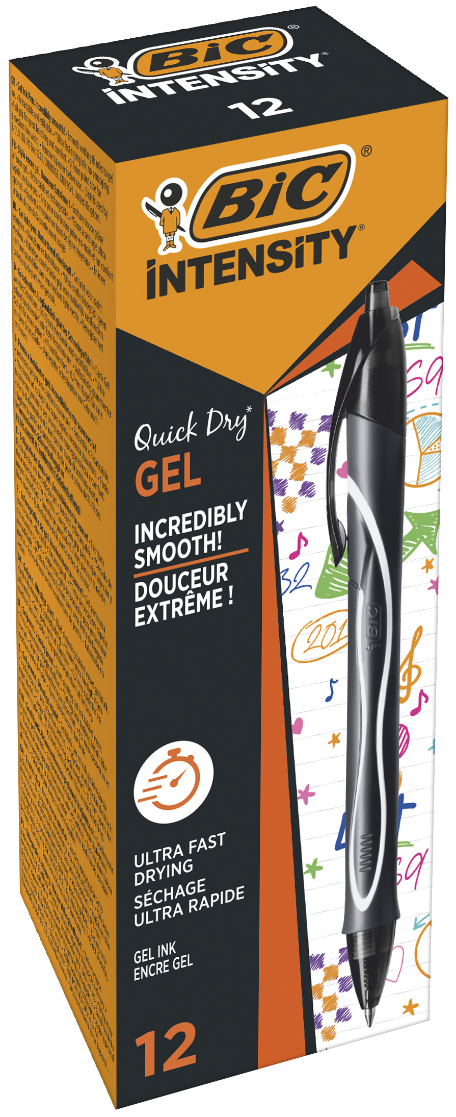 PENNA BIC GELO QUICK DRY NERO 12PZ 949873
