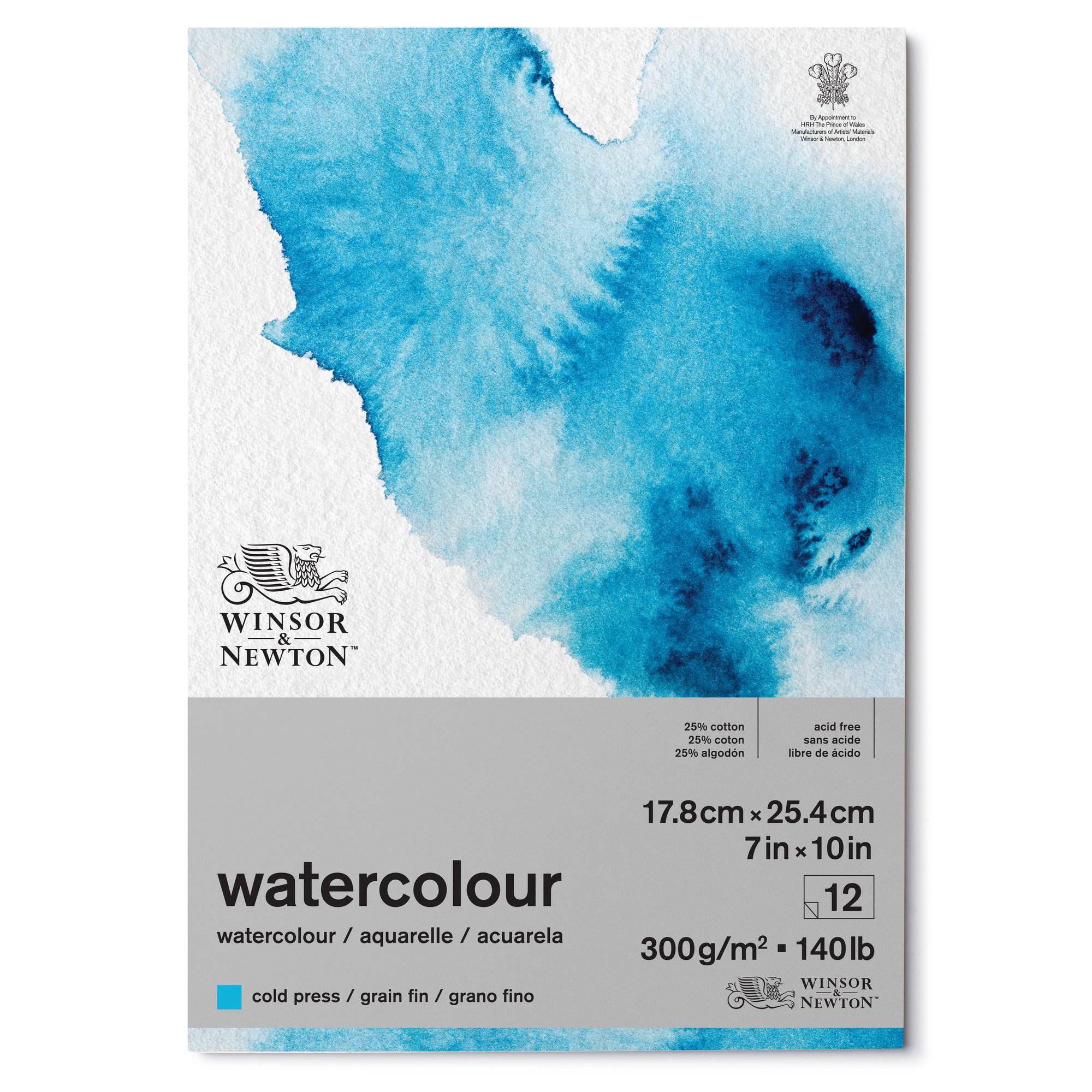 W&N BLOCCO ACQUARELLO GRANA FINA 18X25 300GR 12FG 6667001