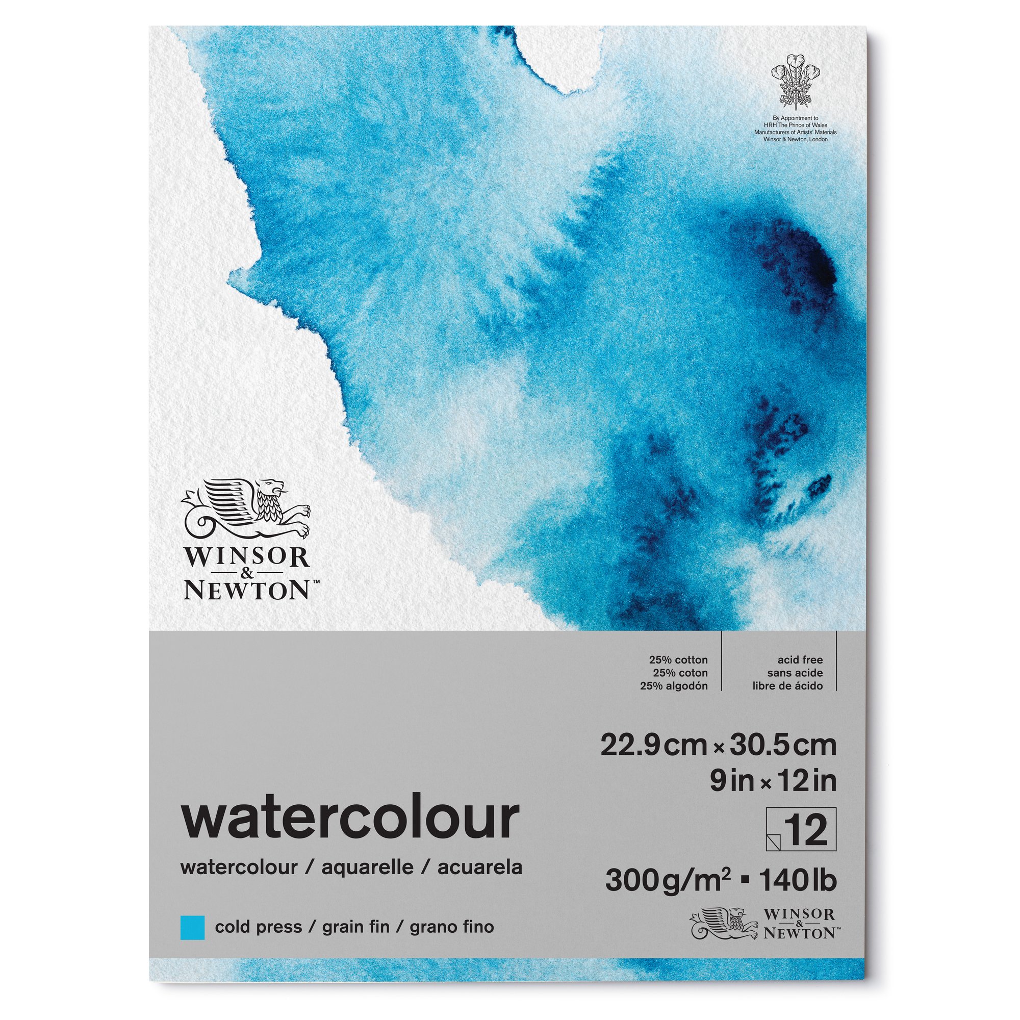 W&N BLOCCO ACQUARELLO GRANA FINA 23X30 300GR 12FG 6667002