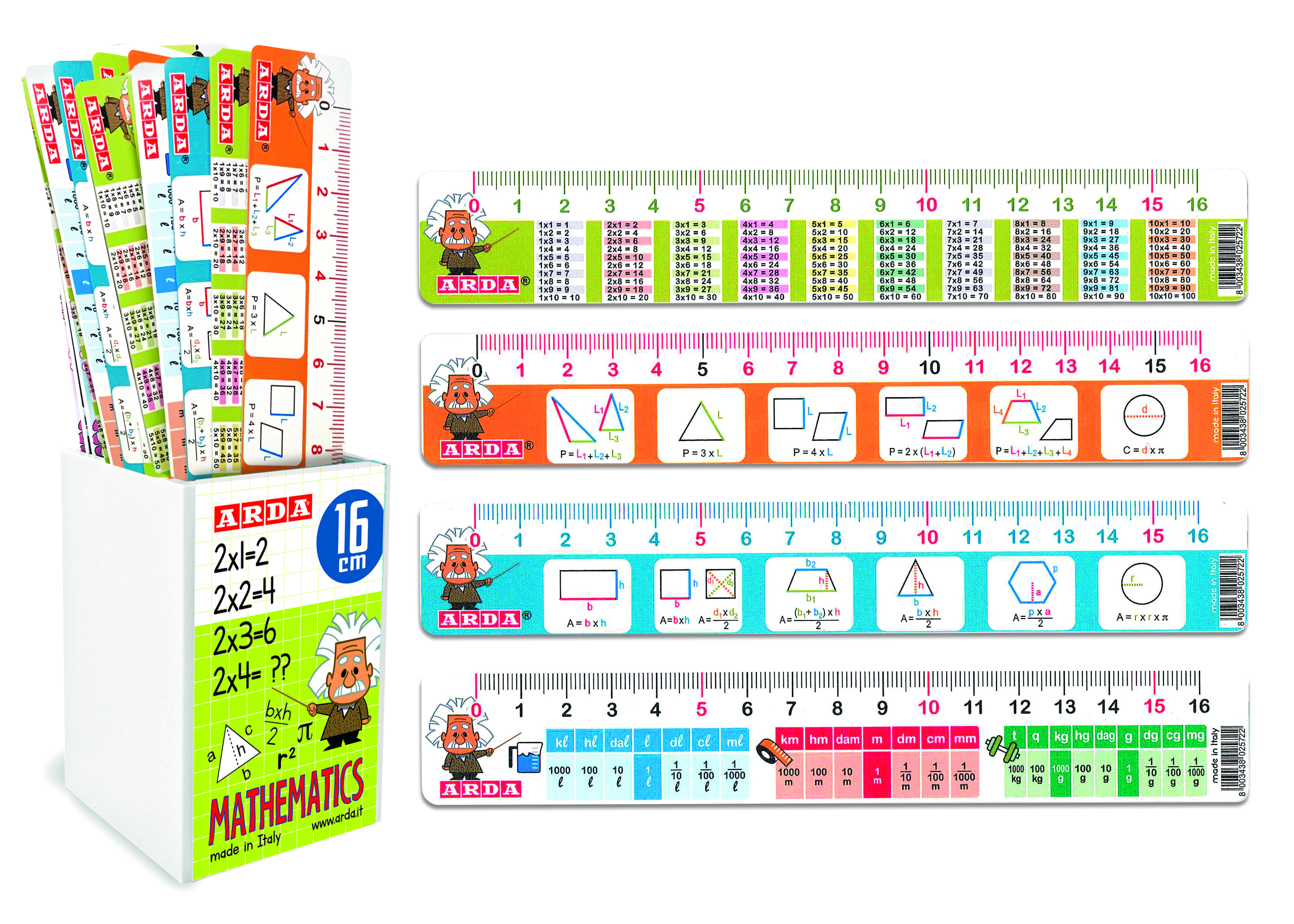 BARATTOLO RIGHELLI 16CM MATHEMATICS 24PZ 28917MBAR