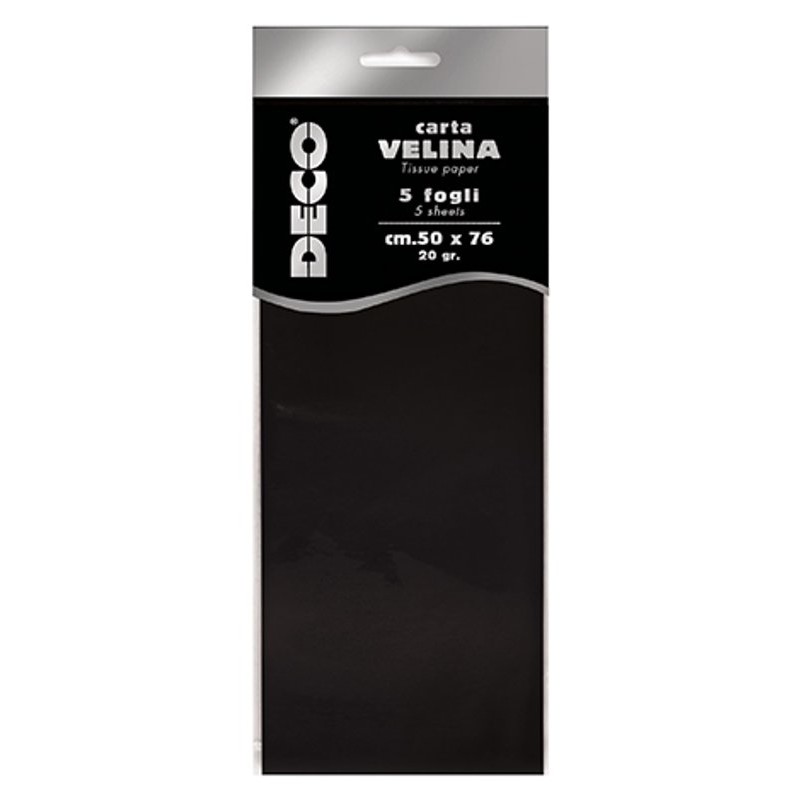 CARTA VELINA 50X76 20GR NERO 5PZ 12283/20