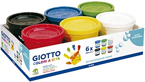 COLORI GIOTTO DITA 6 BARATTOLI ASSORTITI 200 ML. 535000