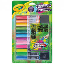 RICARICA COLOR SPRAY MINI-PENNARELLI & STENCILS SET 25-7495