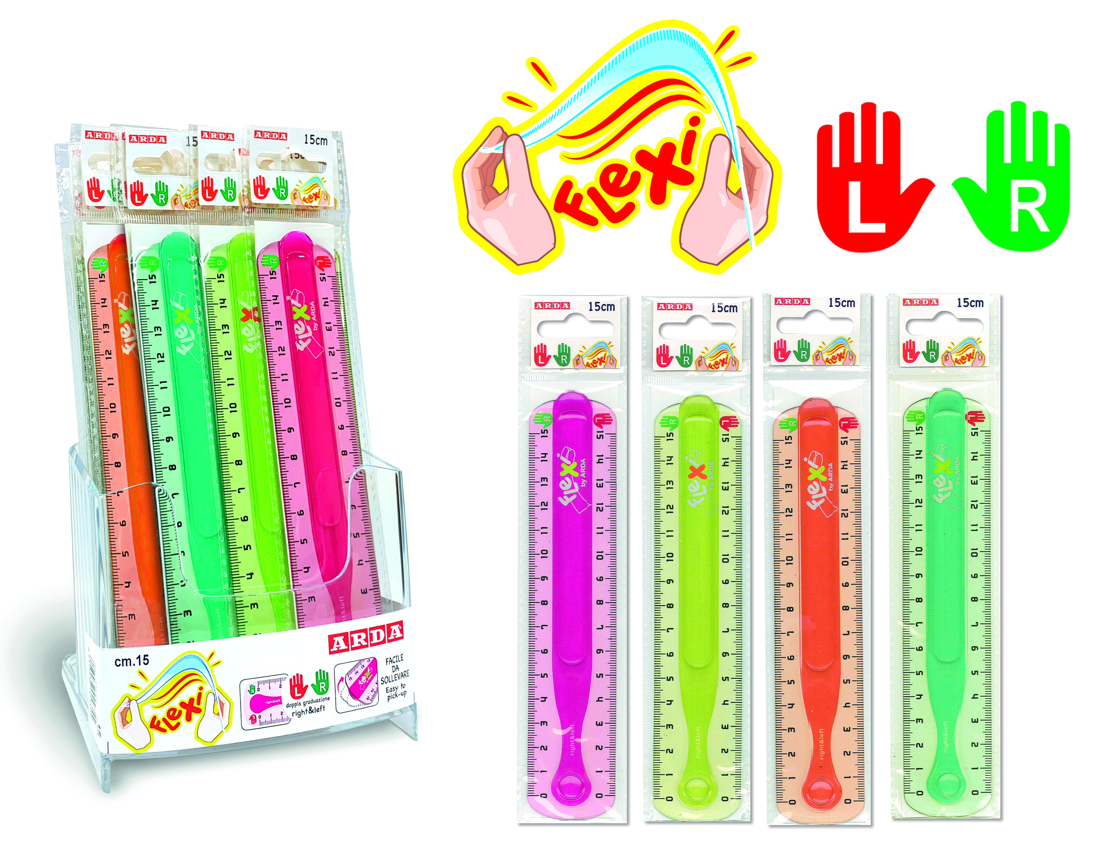 RIGHELLO FLEXI LEFT&RIGHT 15CM 115ESP