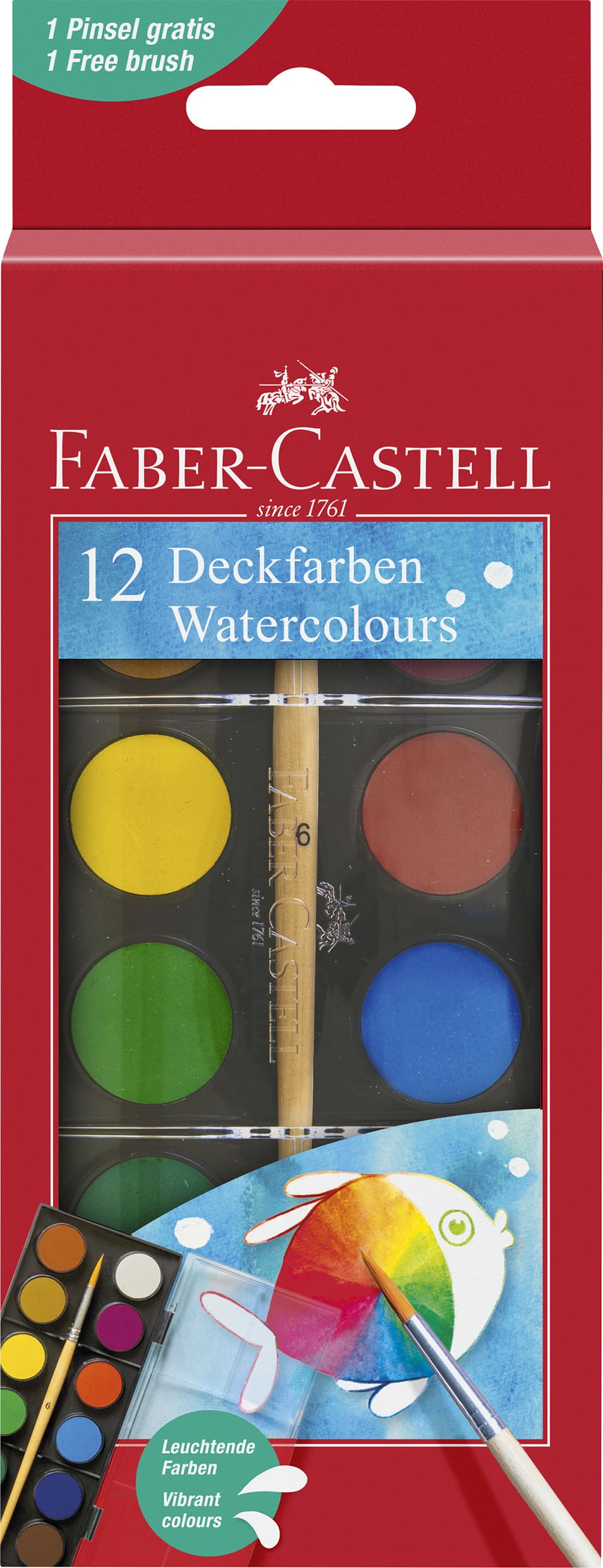 COLORI ACQUERELLO GODET 24MM 12 PZ. + PENNELLINO 125017