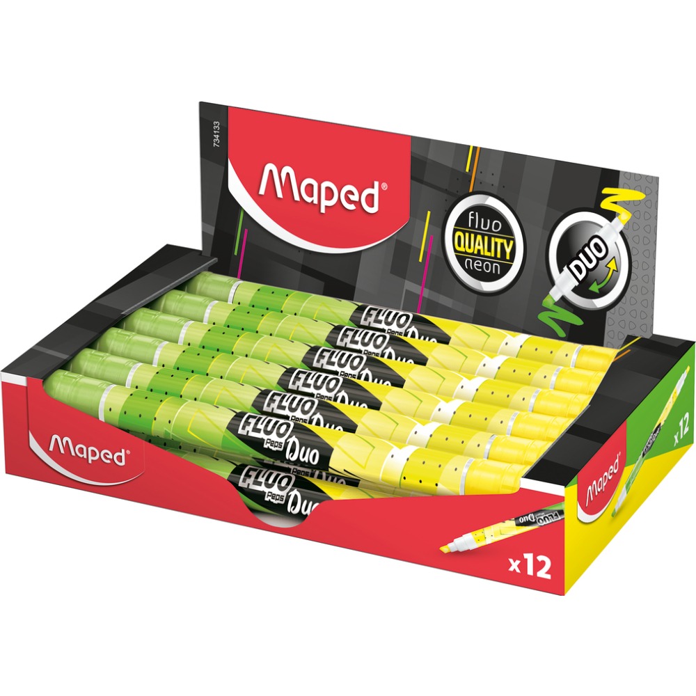 EVIDENZIATORE PEN FLUO DUO GIALLO/VERDE IN BOX 734133