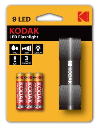 TORCIA 9 LED NERA +3AAA KB5564