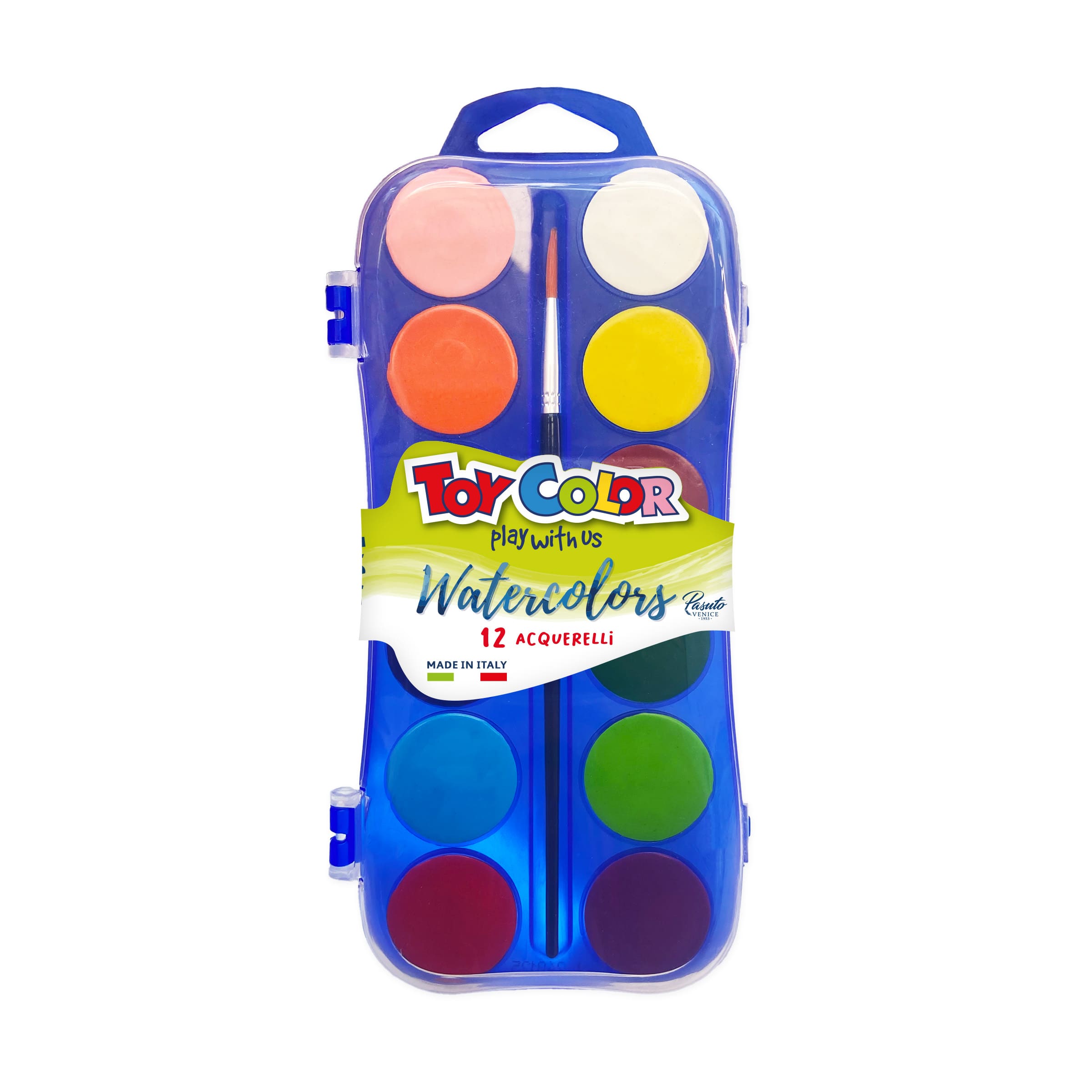 CONFEZIONE 12 ACQUARELLI DIAM.30 C/PENNELLO 0704.022.TOY