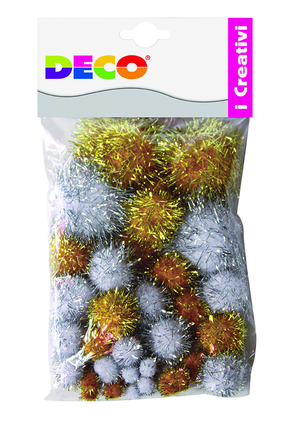 POMPONS LAME ORO-ARGENTO BUSTA 40PZ 10962