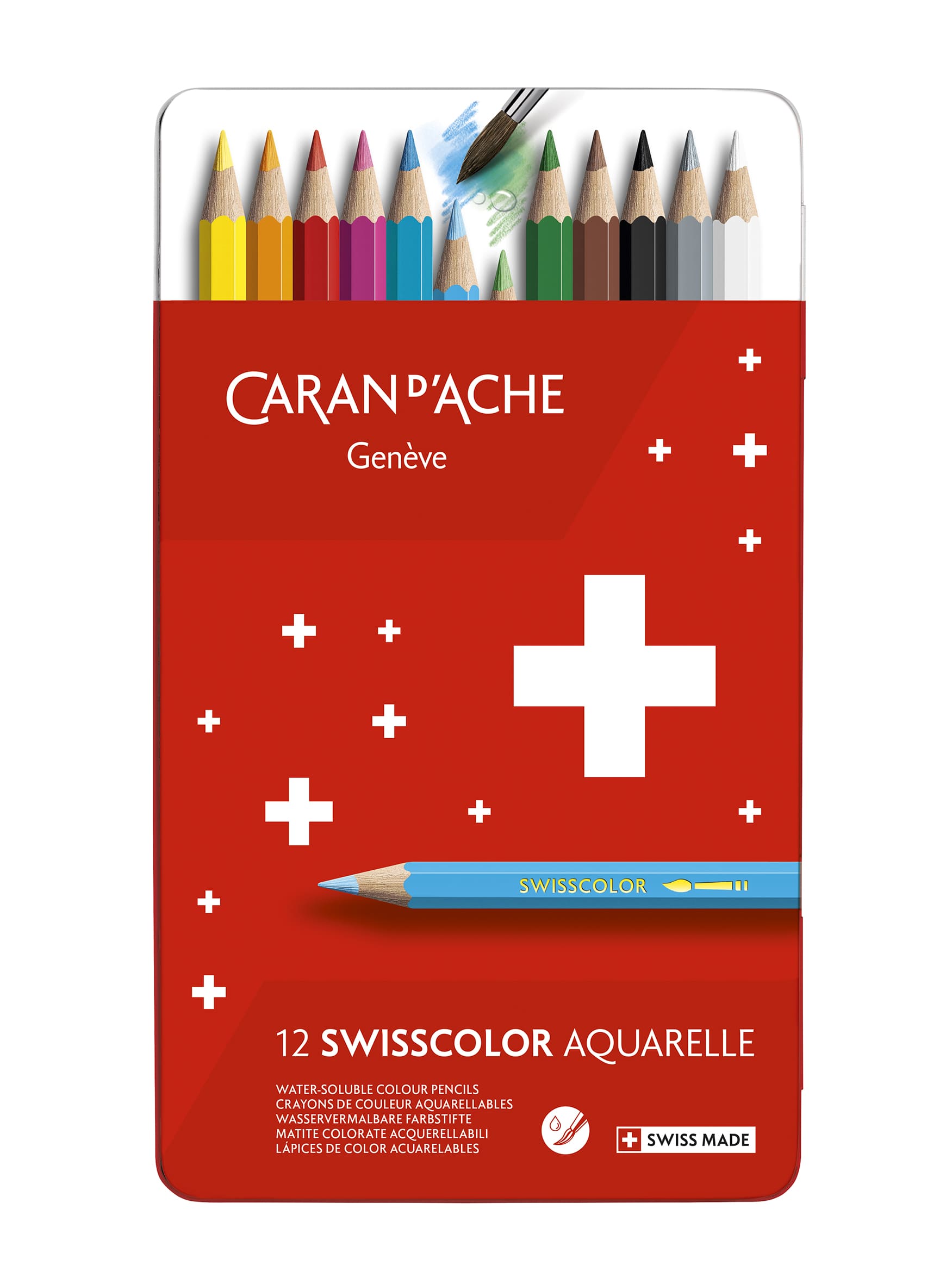 SWISSCOLOR SCATOLA METALLO 18 COLORI ACQUARELLABILI 1285718