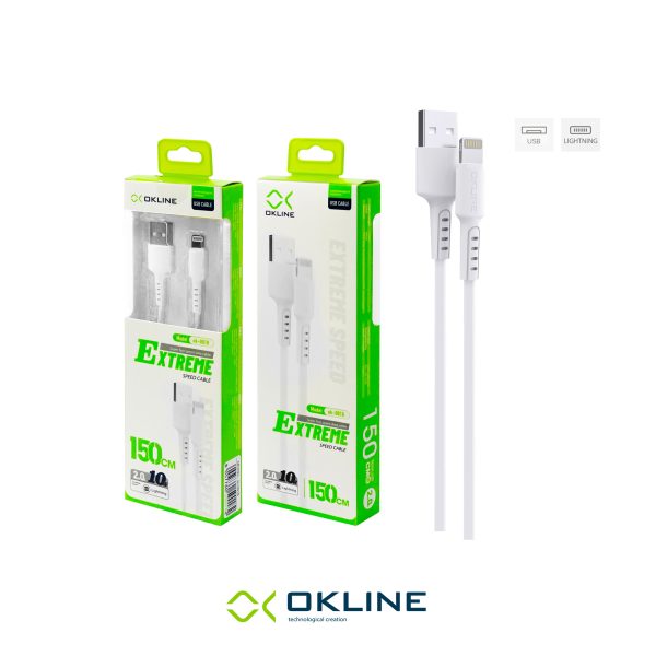 IPHONE LIGHTNING USB CAVO BIANCO 150CM OK-0018