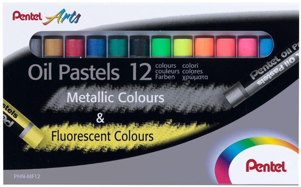 PASTELLI AD OLIO PENTEL METALLIC FLUO 12PZ PHN-MF12
