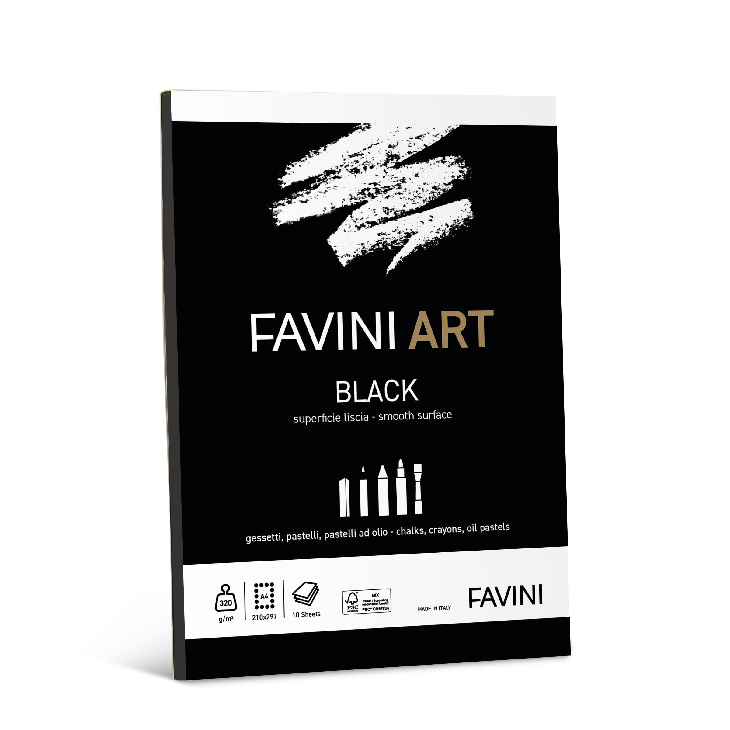 BLOCCO BLACK 320GR 10FG A4 A42A104