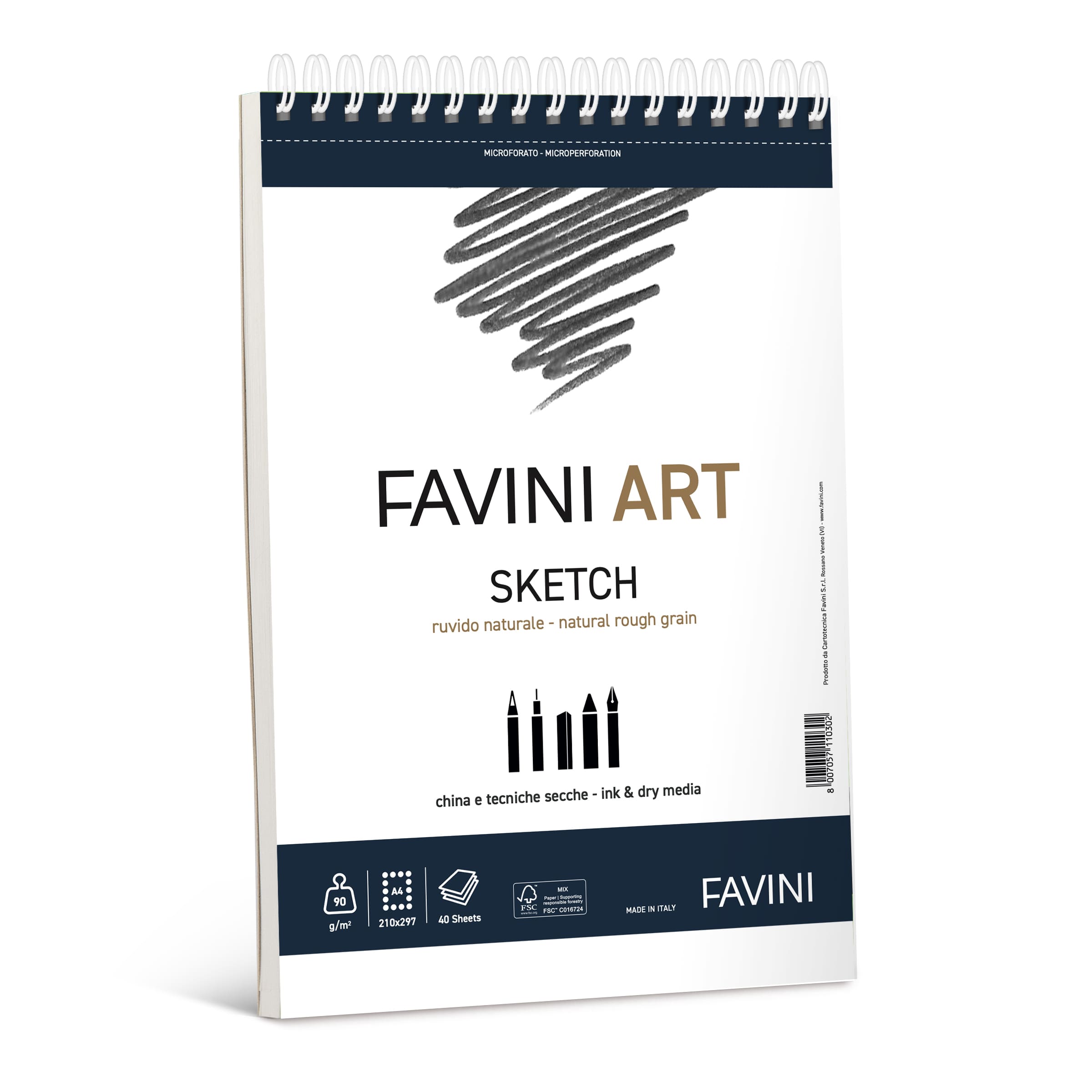 BLOCCO SKETCH SPIRALE 90GR 40FG A4 A290454