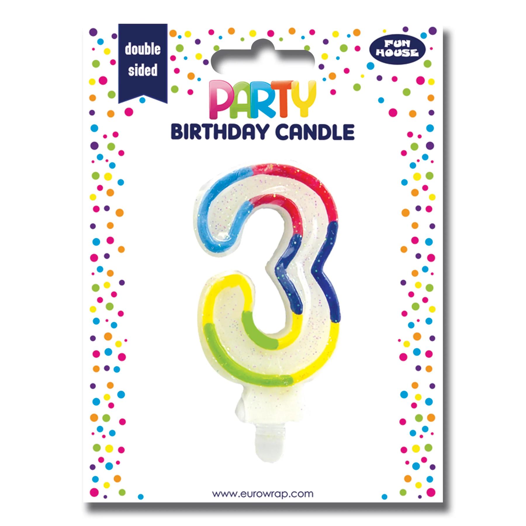 CANDELINA COMPLEANNO NUMERO 3 6828-3C