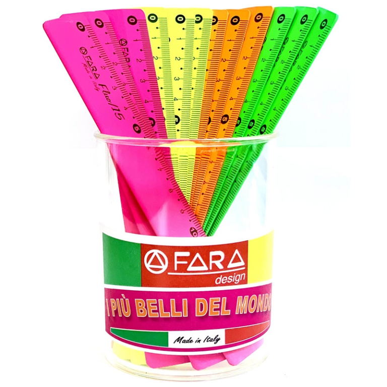 MINI RIGA ALLUMINIO 15CM 4 COLORI FLUO 20PZ FLUO/15