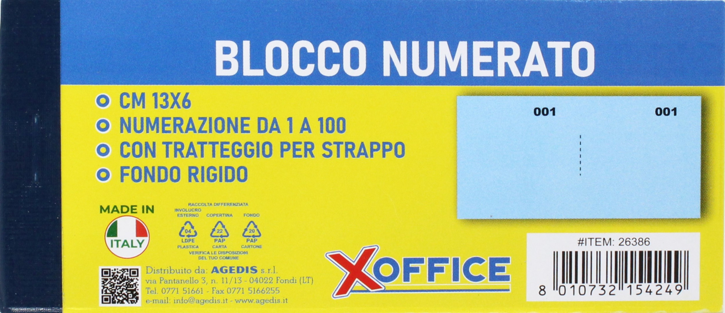 BLOCCO NUMERATO 1-100 26386