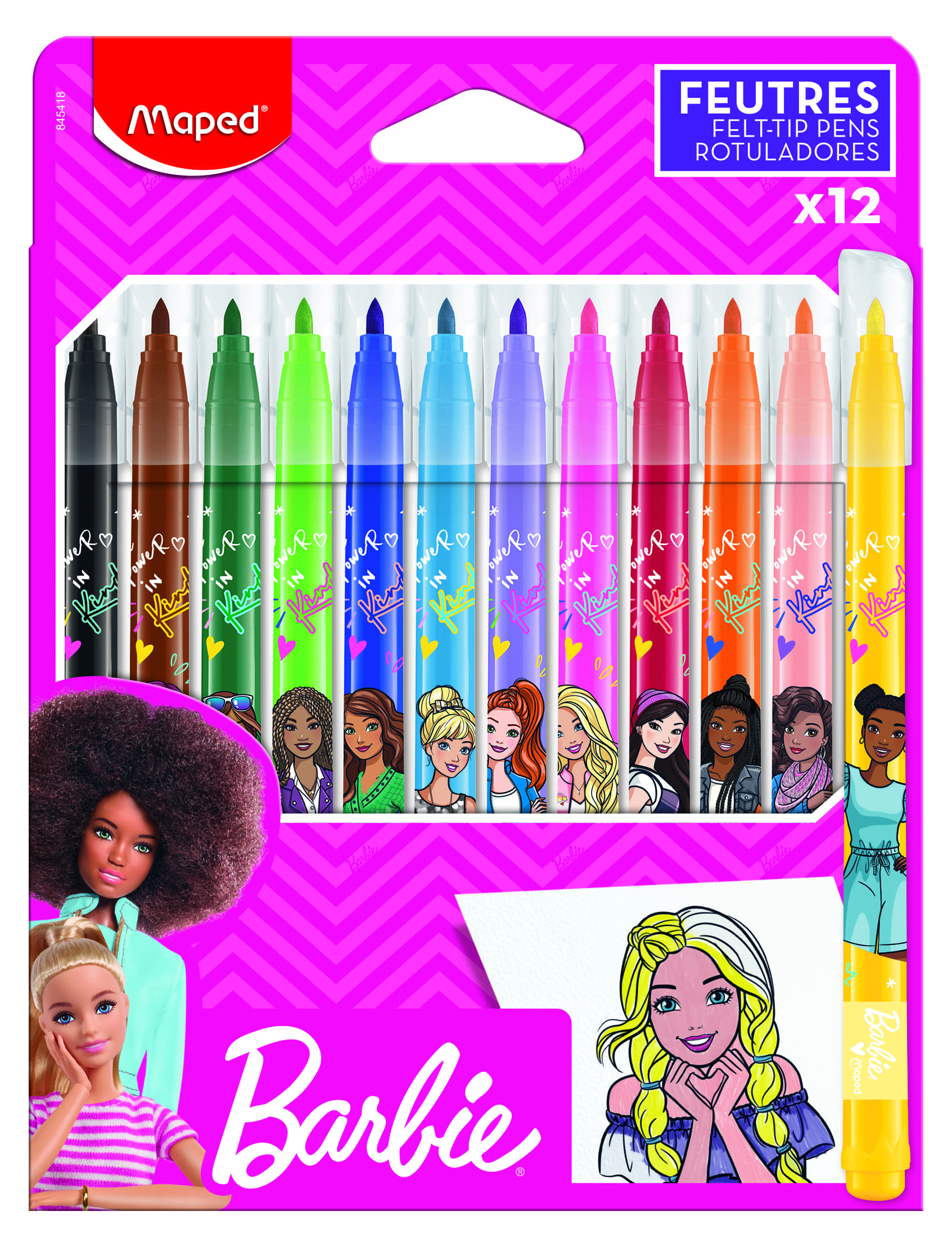 MAPED BARBIE PENNARELLI 12 COLORI 845418