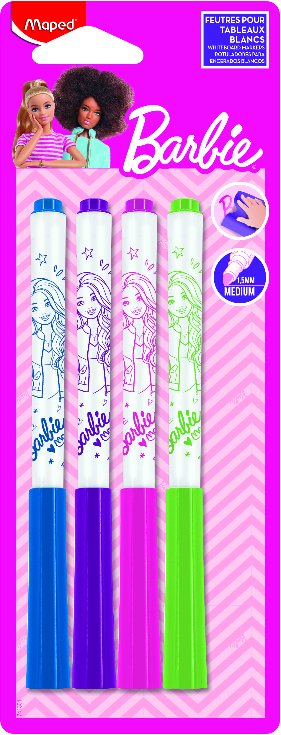 MAPED BARBIE MARKER PER LAVAGNA 4PZ 741301