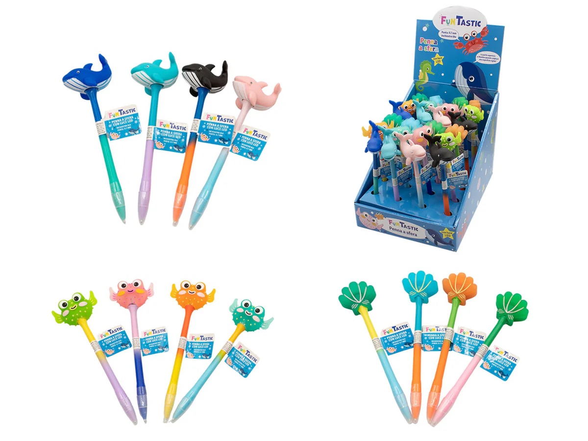 PENNA SFERA ANIMALI DEL MARE LUCE LED CREAS034