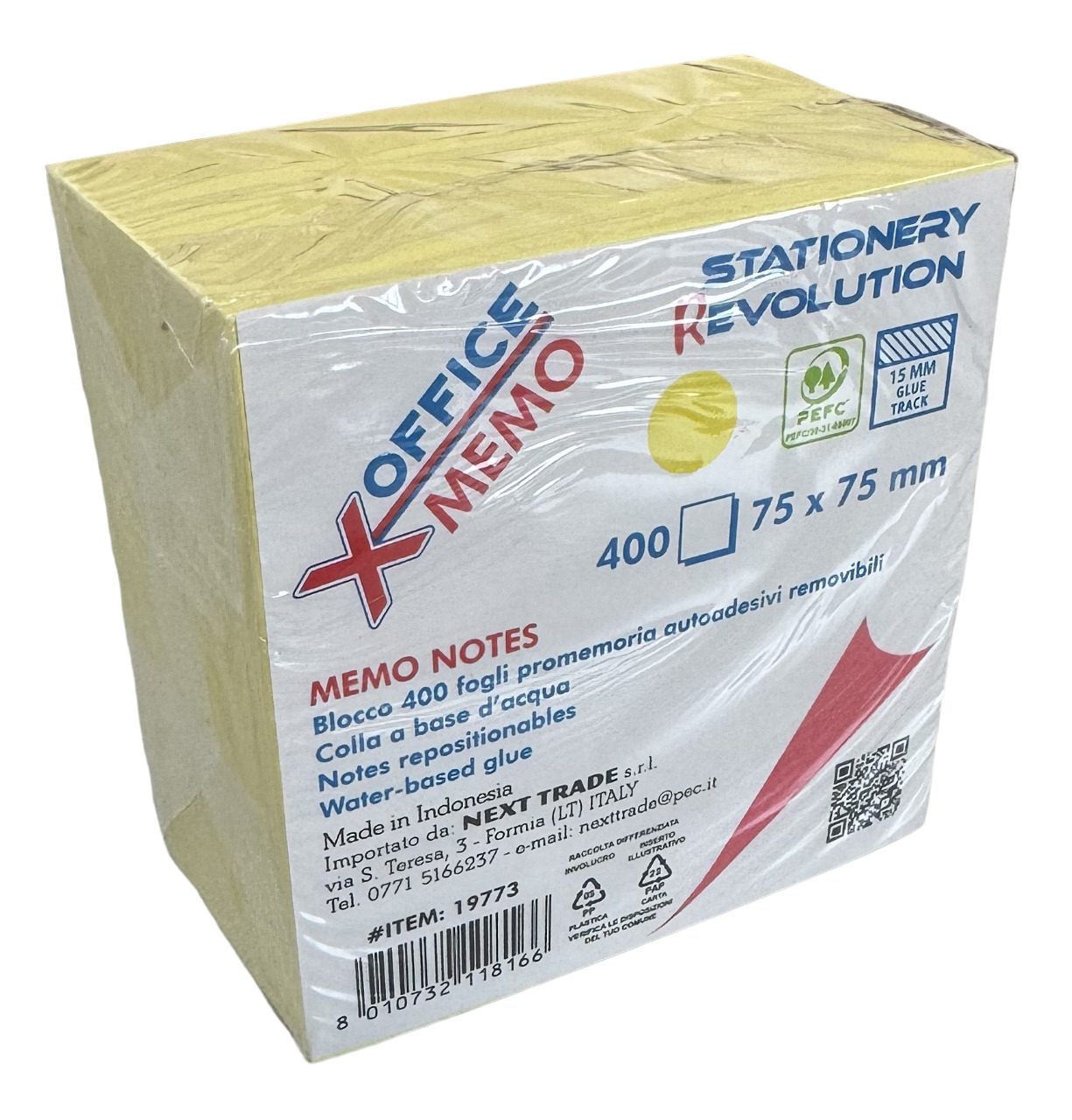 CUBO 400 FOGLI 76X76 GIALLo XOFFICE 19773