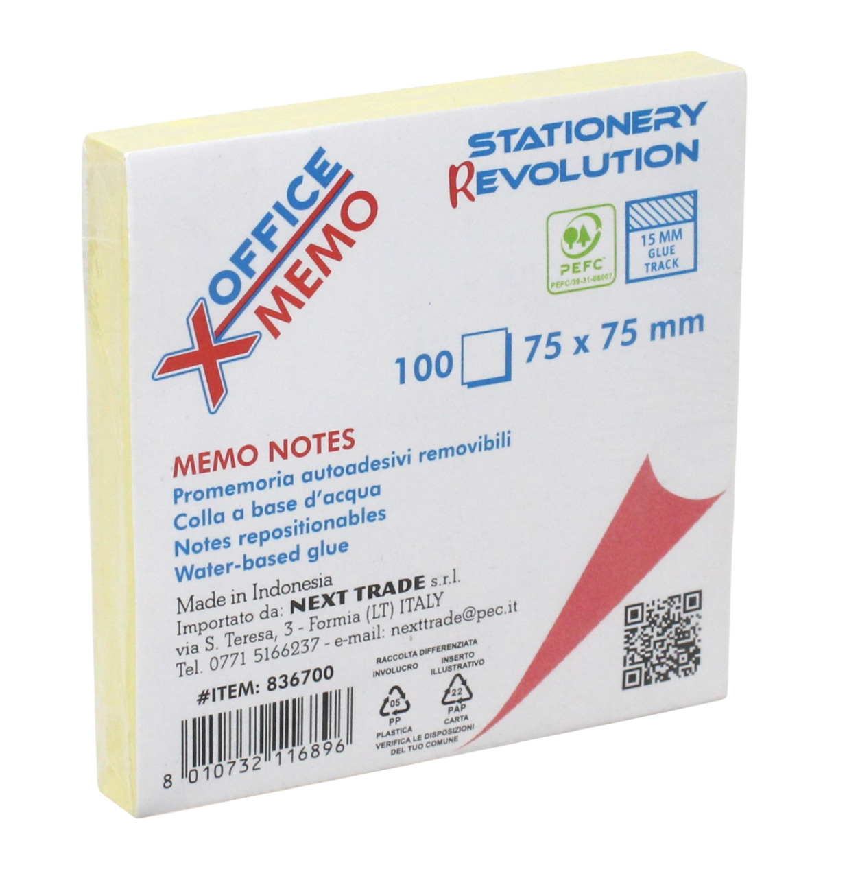 MEMO TIP 76X76 75X75 100FG 836700