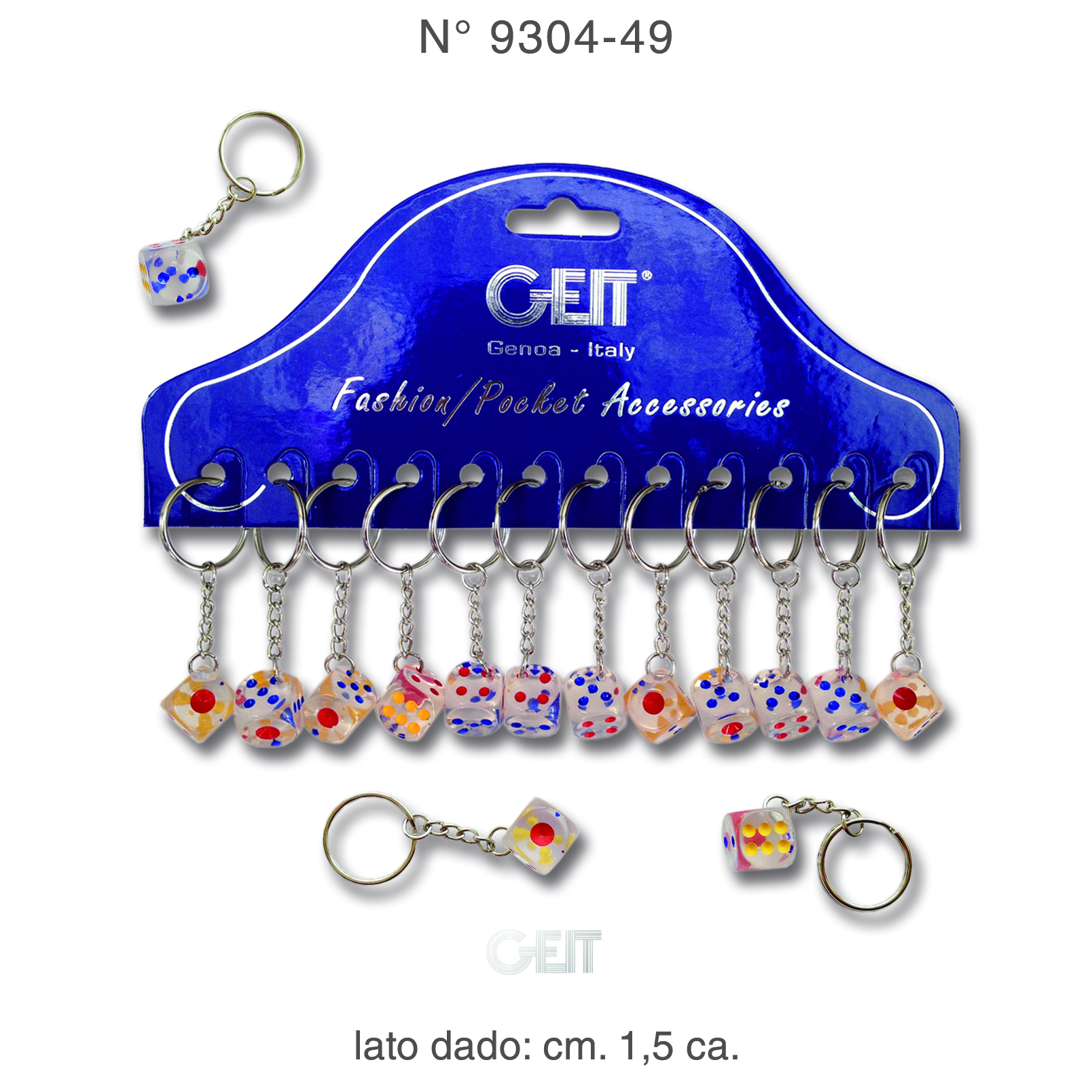 PORTACHIAVI PLEXI DICE PLEXYGLASS CON NUMERAZIONE MULTI COLORE 9304-45